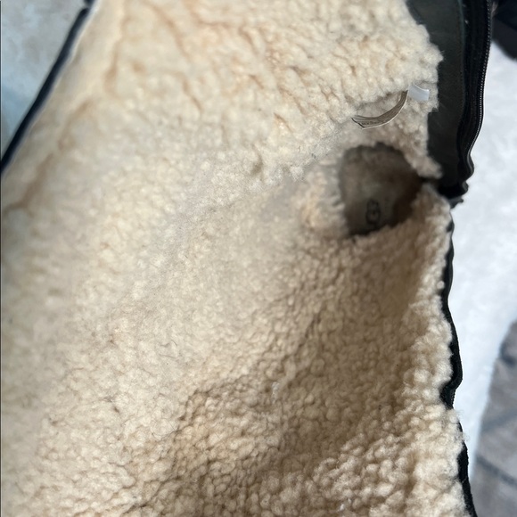 UGG Jillian Black Suede Shearling Sheepskin Lined Riding Boot sz 7 - Picture 8 of 15